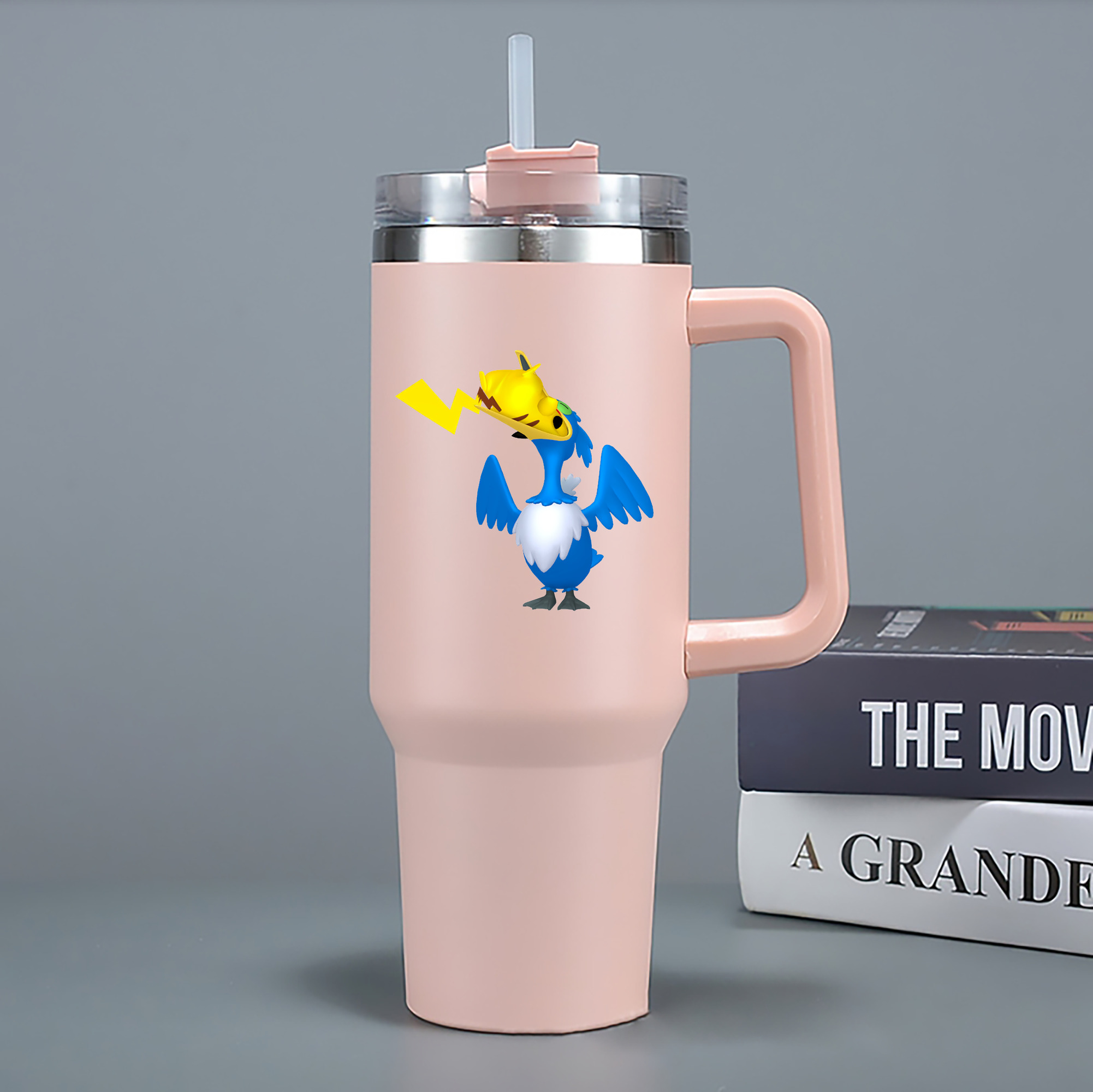 （画像用） ポケットモンスター Pokémon 1200mL車用タンブラー - クリスタルステッカー（プラスチックストロー付き）